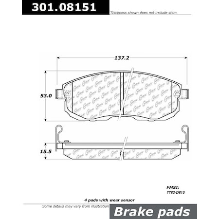 Centric Parts Centric Premium Ceramic, 301.08151 301.08151
